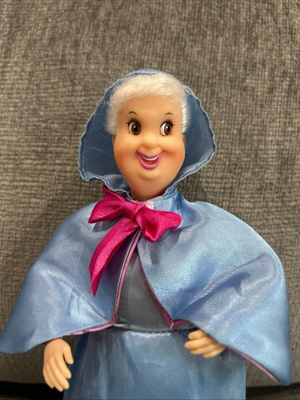 Disney Store Classic Plush Hard Faced Doll Fairy Godmother from Cinderella 10 In